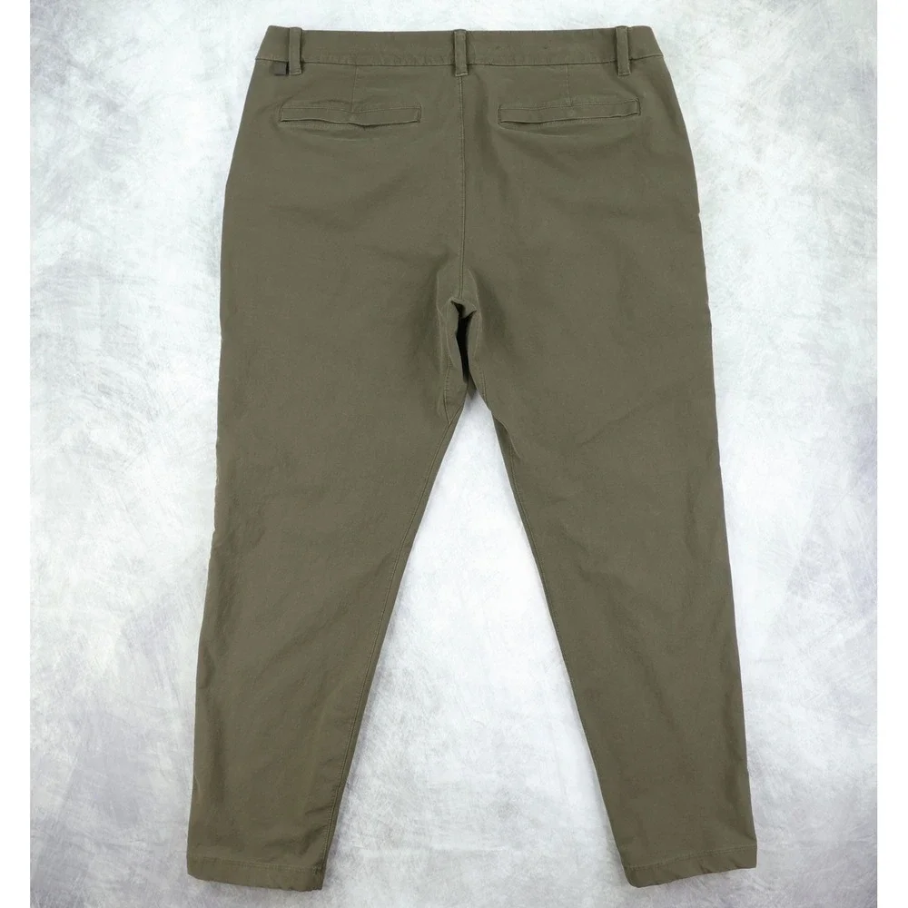 Lululemon ABC Slim-Fit Trouser Stretch Cotton VersaTwill Mens 36 Olive Green
